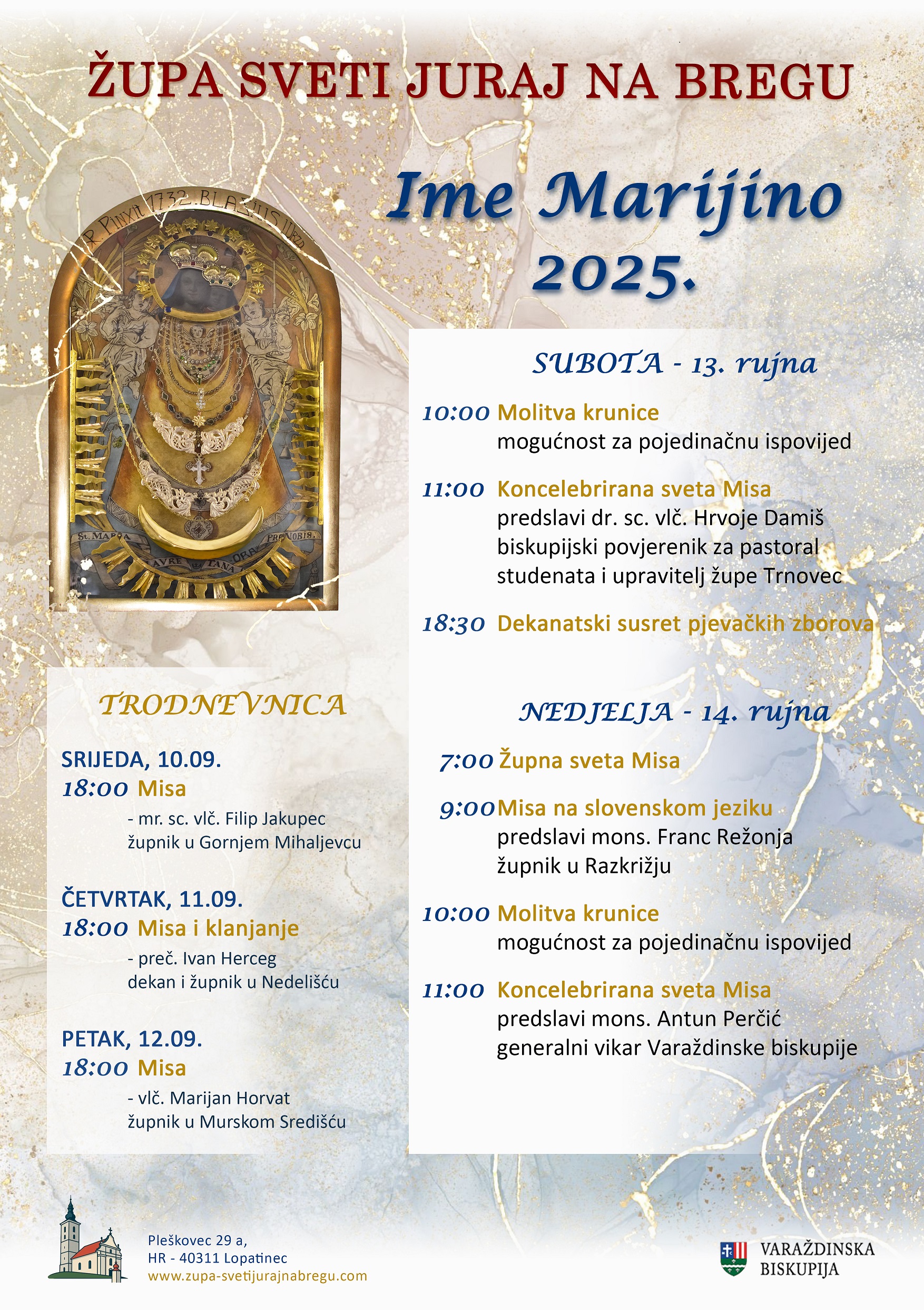 Najava – Ime Marijino 2025.